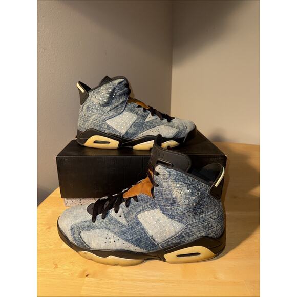 Preowned Air Jordan 6 Washed Denim SIZE 9.5 OG ALL main image 10